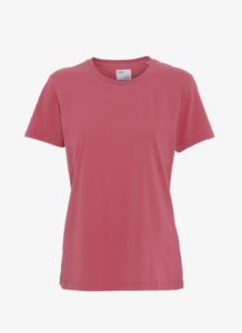 T-shirt framboise coton bio certifié Vegan Raspberry Pink rose couleur tendance colorblock coloré vive personal shopper