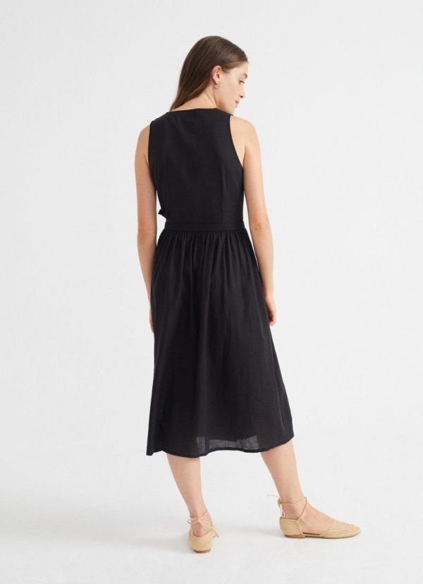 Robe longue noire en coton bio GOTS et Fairtrade Amapola presonal shopper en ligne conseil mode femme morphologie