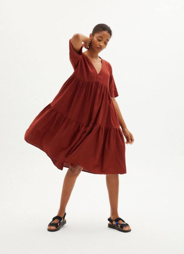 Robe ample framboise en chanvre et tencel fresia box vetement femme