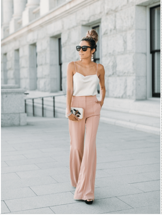 pantalon rose poudré chic