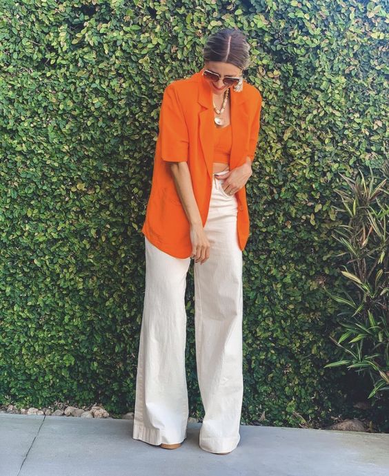 blazer orange outfit couleur tendance 2022 personal shopper en ligne