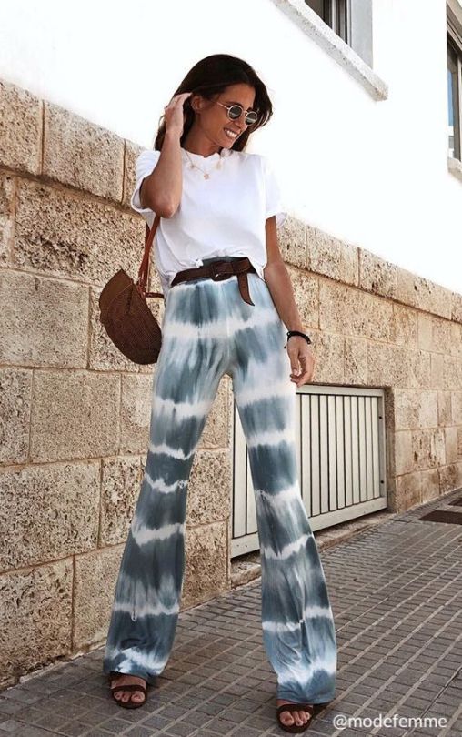 tenue festival psychédélique pantalon tie and dye