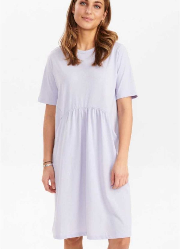 Robe lilas en coton biologique nudidi personal shopper en ligne personnalisation marque danoise style minimaliste