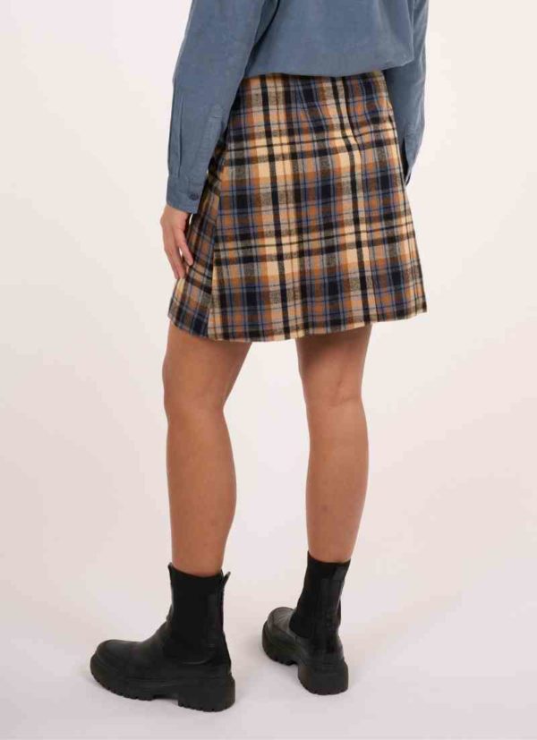 Jupe courte à carreaux en coton bio GOTS - flannel check motif écossais mini jupe personal shopper en ligne conseil look hiver