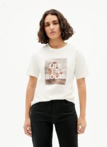 T-shirt blanc humoristique en coton bio GOTS Bolas commerce equitable fairtrade gots mode ethique certifications